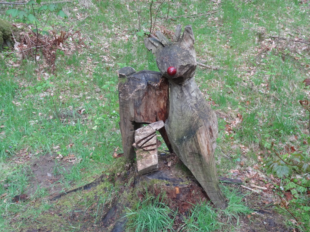 Cute little reindeer sculpture, Faskally Wood