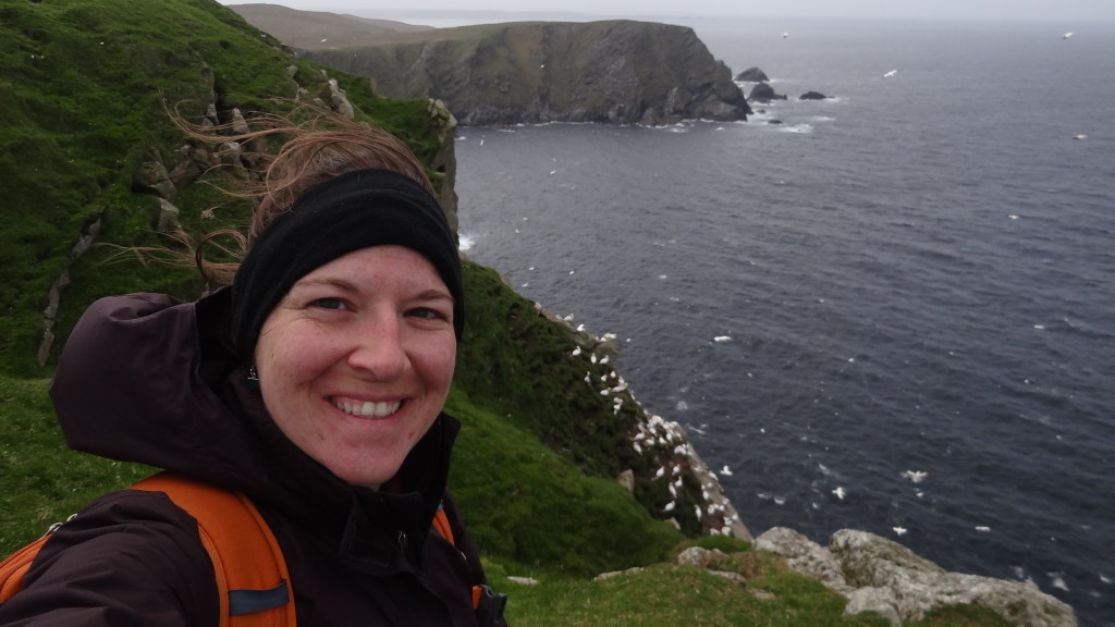 selfie with cliffs and gannets